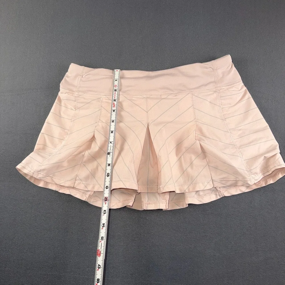 Lululemon Fast Cat‎ Skirt Slalom Stripe Pretty Pink Tennis Running Skort 6